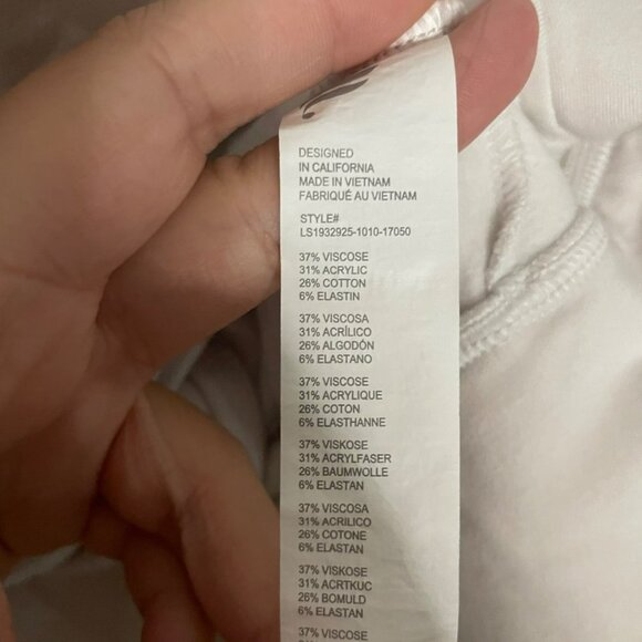 Fabletics Sweatshirt Sydney Twist Front Hoodie White Size Large - Picture 6 of 6